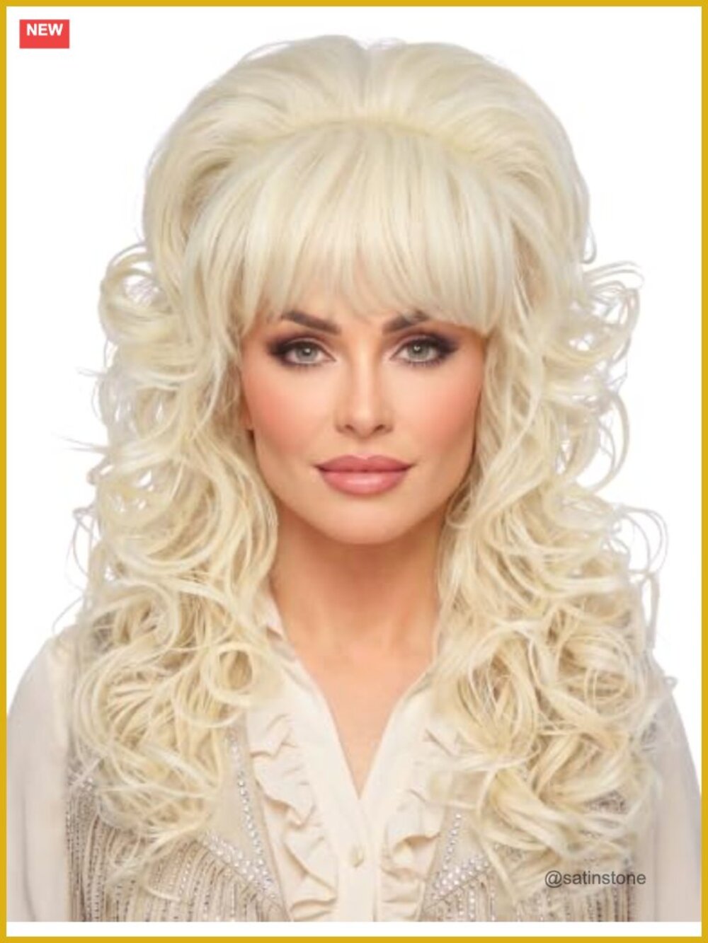 24 Inch Wavy Wig with Bangs Heat Resistant Synthetic Costume